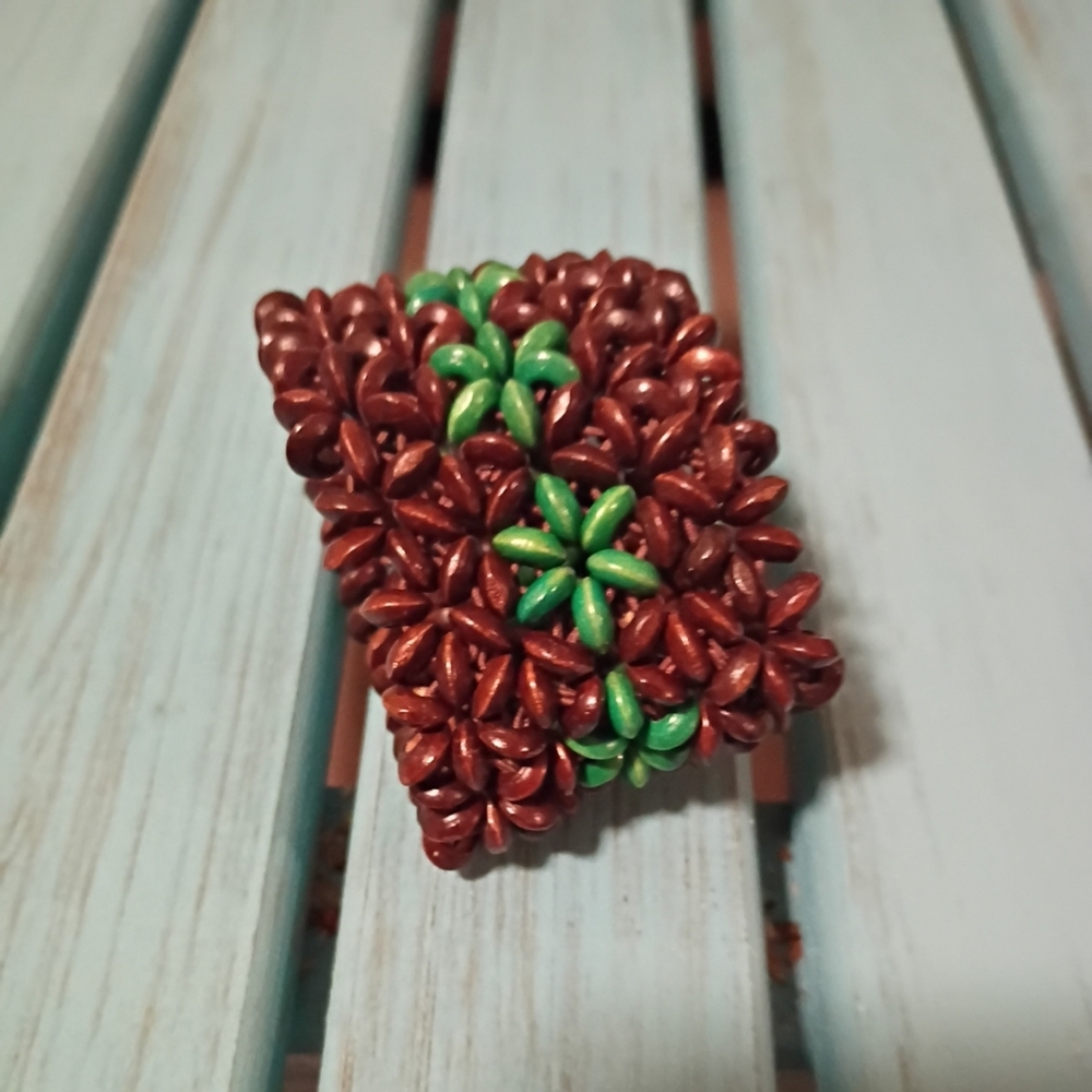 Brown and Green Beaded Bracelet